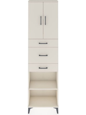 Arges Dolap 3 Raflı 3 Çekmeceli 2 Kapaklı 60X30X221 Aytaşı-Aytaşı