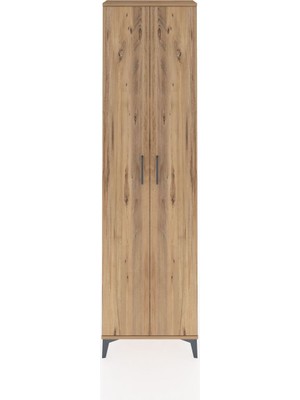 Arges Dolap 5 Raflı 2 Kapaklı 60X30X221 Çam-Çam