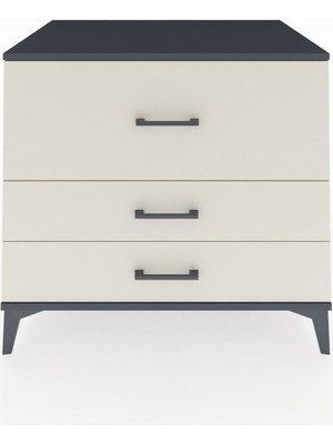 Kronos Şifonyer 3 Çekmeceli 88X59X80 Antrasit-Aytaşı