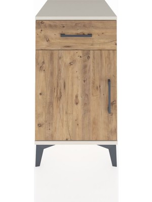 Kronos Komodin Tek Raflı Tek Çekmeceli Tek Kapaklı 44X59X80 Aytaşı-Çam