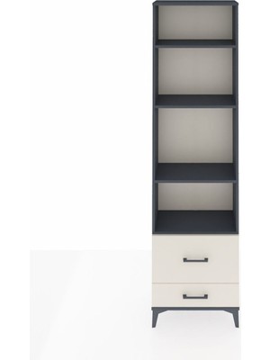 Arges Dolap 4 Raflı 2 Çekmeceli 60X30X221 Antrasit-Aytaşı