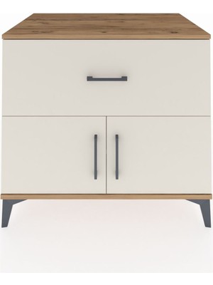 Kronos Şifonyer Tek Raflı Tek Çekmeceli 2 Kapaklı 88X59X80 Çam-Aytaşı