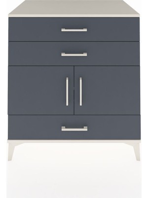 Kronos Şifonyer Tek Raflı 3 Çekmeceli 2 Kapaklı 88X59X96 Aytaşı-Antrasit