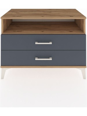 Hyperion Şifonyer Tek Raflı 2 Çekmeceli 88X44X64 Çam-Antrasit