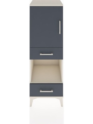 Hyperion Dolap 3 Raflı 2 Çekmeceli Tek Kapaklı 44X44X134 Aytaşı-Antrasit