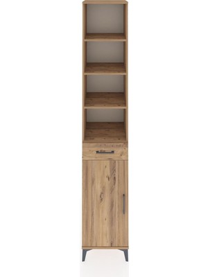 Hyperion Dolap 6 Raflı Tek Çekmeceli Tek Kapaklı 44X44X243 Çam-Çam