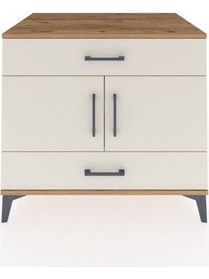 Kronos Şifonyer 2 Raflı 2 Çekmeceli 2 Kapaklı 88X59X80 Çam-Aytaşı