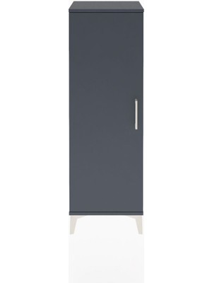 Arges Dolap Tek Raflı Tek Kapaklı Tek Askılı 44X30X134 Antrasit-Antrasit