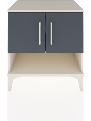 Hyperion Komodin 2 Raflı 2 Kapaklı 60X44X64 Aytaşı-Antrasit