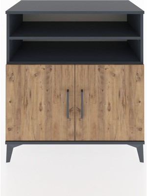 Hyperion Şifonyer 3 Raflı 2 Kapaklı 88X44X96 Antrasit-Çam