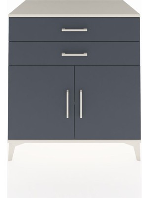 Kronos Şifonyer Tek Raflı 2 Çekmeceli 2 Kapaklı 88X59X96 Aytaşı-Antrasit