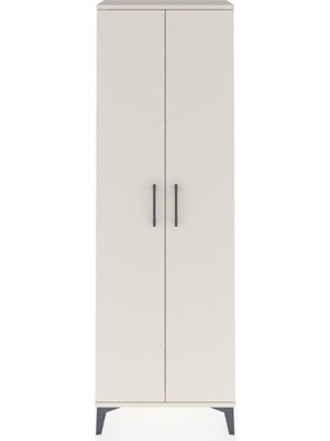Arges Dolap Tek Raflı 2 Kapaklı Tek Askılı 60X30X182 Aytaşı-Aytaşı