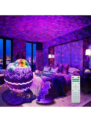 Dinazor Yumurtası Şekilli Kablosuz Bluetooth Gece Lambası ve Ses Sistemi, Mavi Renk