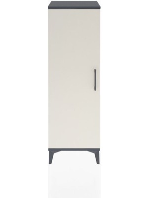 Arges Dolap Tek Raflı Tek Kapaklı Tek Askılı 44X30X134 Antrasit-Aytaşı