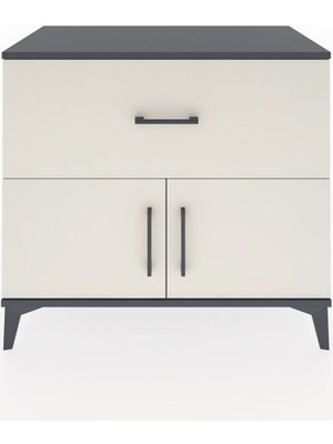Hyperion Şifonyer Tek Çekmeceli 2 Kapaklı 88X44X80 Antrasit-Aytaşı