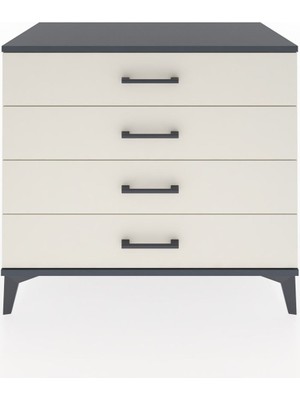 Hyperion Şifonyer 4 Çekmeceli 88X44X80 Antrasit-Aytaşı