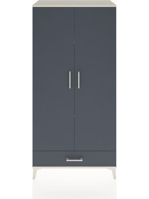 Hyperion Dolap 4 Raflı Tek Çekmeceli 2 Kapaklı 88X44X182 Aytaşı-Antrasit