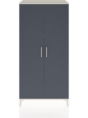 Hyperion Dolap 4 Raflı 2 Kapaklı 88X44X182 Aytaşı-Antrasit