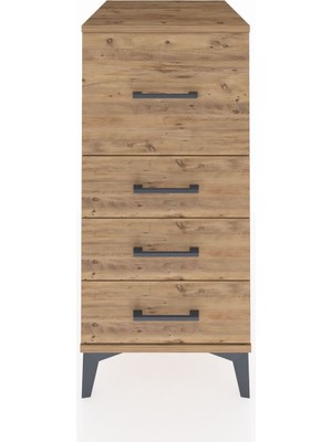 Kronos Komodin 4 Çekmeceli 44X59X96 Çam-Çam