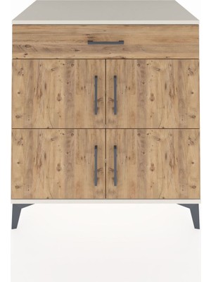 Kronos Şifonyer 3 Raflı Tek Çekmeceli 4 Kapaklı 88X59X96 Aytaşı-Çam