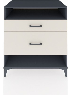 Kronos Şifonyer Tek Raflı 2 Çekmeceli 88X59X96 Antrasit-Aytaşı