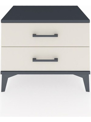 Hyperion Komodin 2 Çekmeceli 60X44X48 Antrasit-Aytaşı