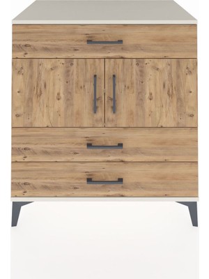 Kronos Şifonyer 2 Raflı 3 Çekmeceli 2 Kapaklı 88X59X96 Aytaşı-Çam