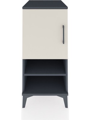 Kronos Komodin 3 Raflı Tek Kapaklı 44X59X96 Antrasit-Aytaşı