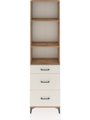 Arges Dolap 3 Raflı 3 Çekmeceli 60X30X221 Çam-Aytaşı