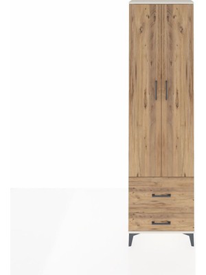 Arges Dolap 4 Raflı 2 Çekmeceli 2 Kapaklı 60X30X221 Aytaşı-Çam