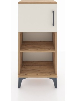 Arges Komodin 2 Raflı Tek Kapaklı 44X30X96 Çam-Aytaşı