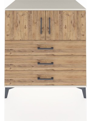 Kronos Şifonyer 2 Raflı 3 Çekmeceli 2 Kapaklı 88X59X96 Aytaşı-Çam