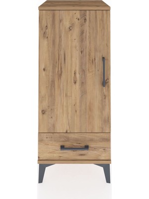Hyperion Komodin 2 Raflı Tek Çekmeceli Tek Kapaklı 44X44X106 Çam-Çam