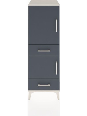 Hyperion Dolap 3 Raflı 2 Çekmeceli 2 Kapaklı 44X44X134 Aytaşı-Antrasit