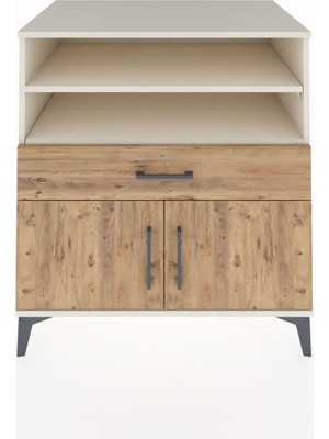 Kronos Şifonyer 3 Raflı Tek Çekmeceli 2 Kapaklı 88X59X96 Aytaşı-Çam