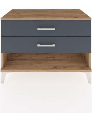 Hyperion Şifonyer 2 Çekmeceli 88X44X64 Çam-Antrasit