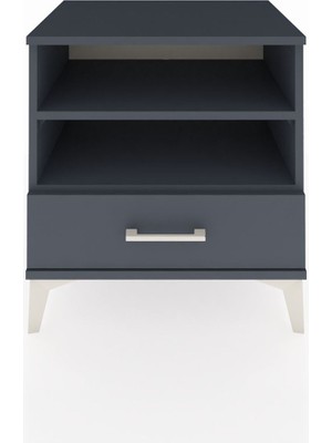 Hyperion Komodin 2 Raflı Tek Çekmeceli 60X44X64 Antrasit-Antrasit