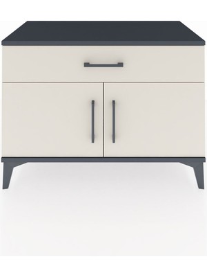 Hyperion Şifonyer Tek Raflı Tek Çekmeceli 2 Kapaklı 88X44X64 Antrasit-Aytaşı