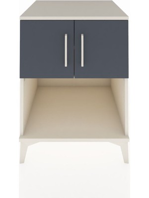 Kronos Komodin 2 Raflı 2 Kapaklı 60X59X80 Aytaşı-Antrasit