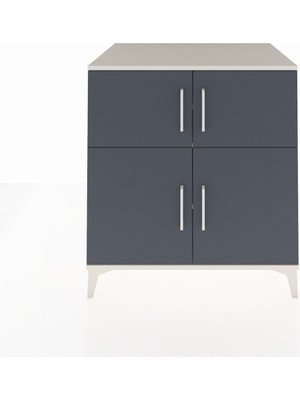 Kronos Şifonyer 3 Raflı 4 Kapaklı 88X59X96 Aytaşı-Antrasit