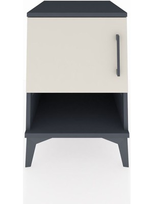 Kronos Komodin 2 Raflı Tek Kapaklı 44X59X64 Antrasit-Aytaşı