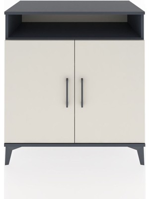 Hyperion Şifonyer 3 Raflı 2 Kapaklı 88X44X96 Antrasit-Aytaşı