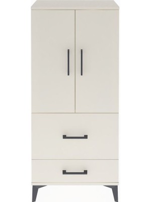 Arges Dolap Tek Raflı 2 Çekmeceli 2 Kapaklı 60X30X134 Aytaşı-Aytaşı