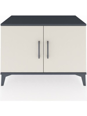 Hyperion Şifonyer 2 Raflı 2 Kapaklı 88X44X64 Antrasit-Aytaşı