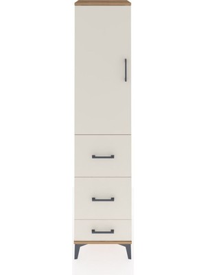 Hyperion Dolap 3 Raflı 3 Çekmeceli Tek Kapaklı 44X44X195 Çam-Aytaşı