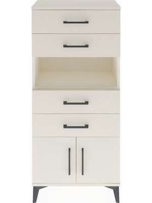 Arges Dolap Tek Raflı 4 Çekmeceli 2 Kapaklı 60X30X134 Aytaşı-Aytaşı