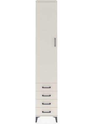 Hyperion Dolap 3 Raflı 4 Çekmeceli Tek Askılı 44X44X243 Aytaşı-Aytaşı