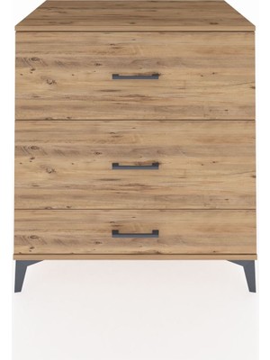 Kronos Şifonyer 3 Çekmeceli 88X59X96 Çam-Çam