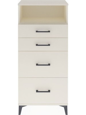 Arges Dolap Tek Raflı 4 Çekmeceli 60X30X134 Aytaşı-Aytaşı