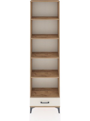 Arges Dolap 5 Raflı Tek Çekmeceli 60X30X221 Çam-Aytaşı